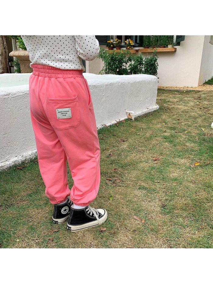 Children's Sports Pants Men's and Women's Cotton Casual Pants Spring New Children's Dress Feet Guard Pants Children's Dress Knitted Pants 
