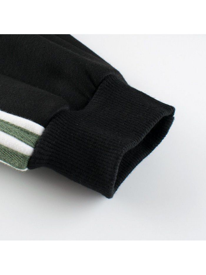 Boys' sportswear pants with plush autumn and winter new children's pants 