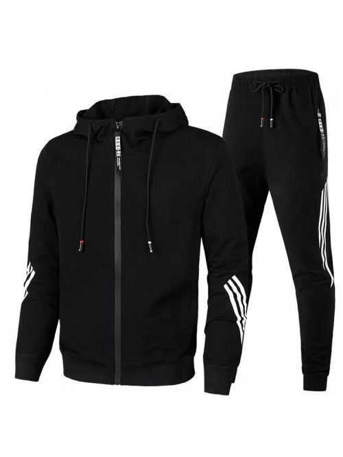 Men's Leisure Sports Set Fashion Zipper Coat Men's...