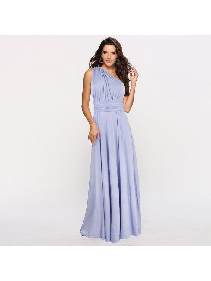 Solid Color Diversified Dressing Method Sexy Lacing Red Dress Long Dress Bridesmaid Dress 