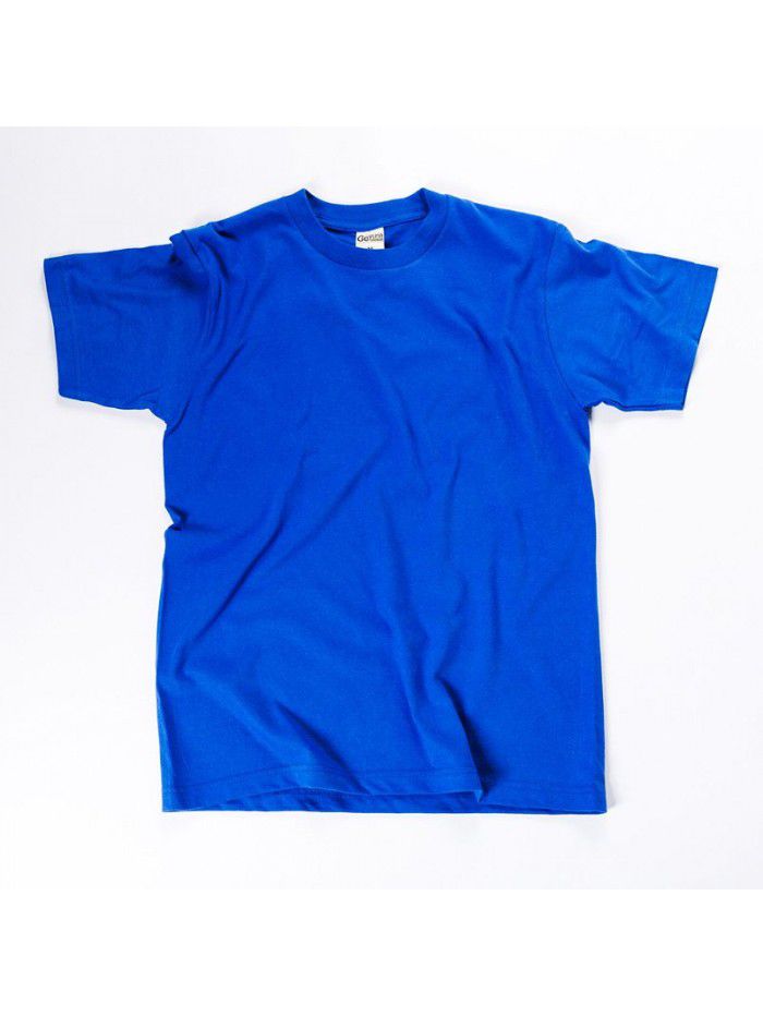 Cotton short sleeved T-shirt for men and women, solid white men's blank shirt trendy brand 