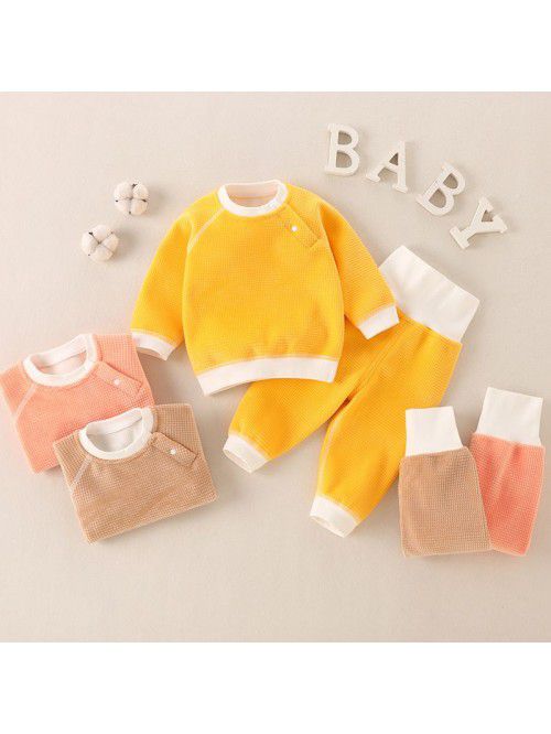 Double sided velvet baby suit for boys and girls C...