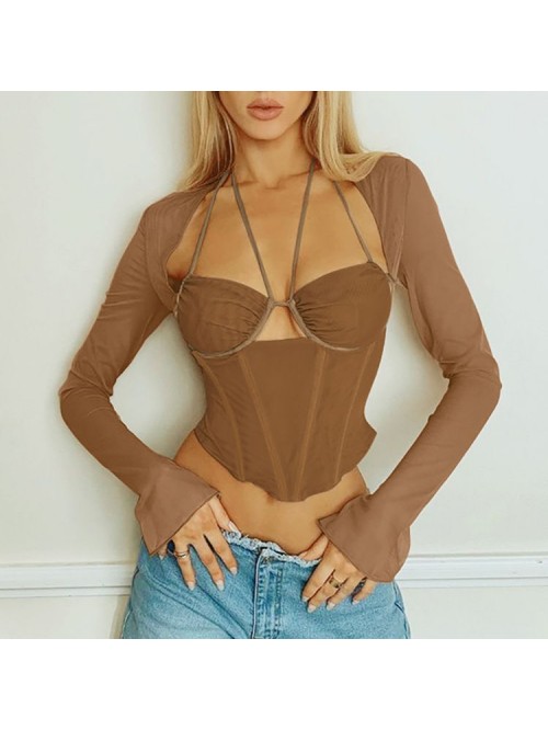 Summer Sexy Women's Mesh Square Neck Hollow O...
