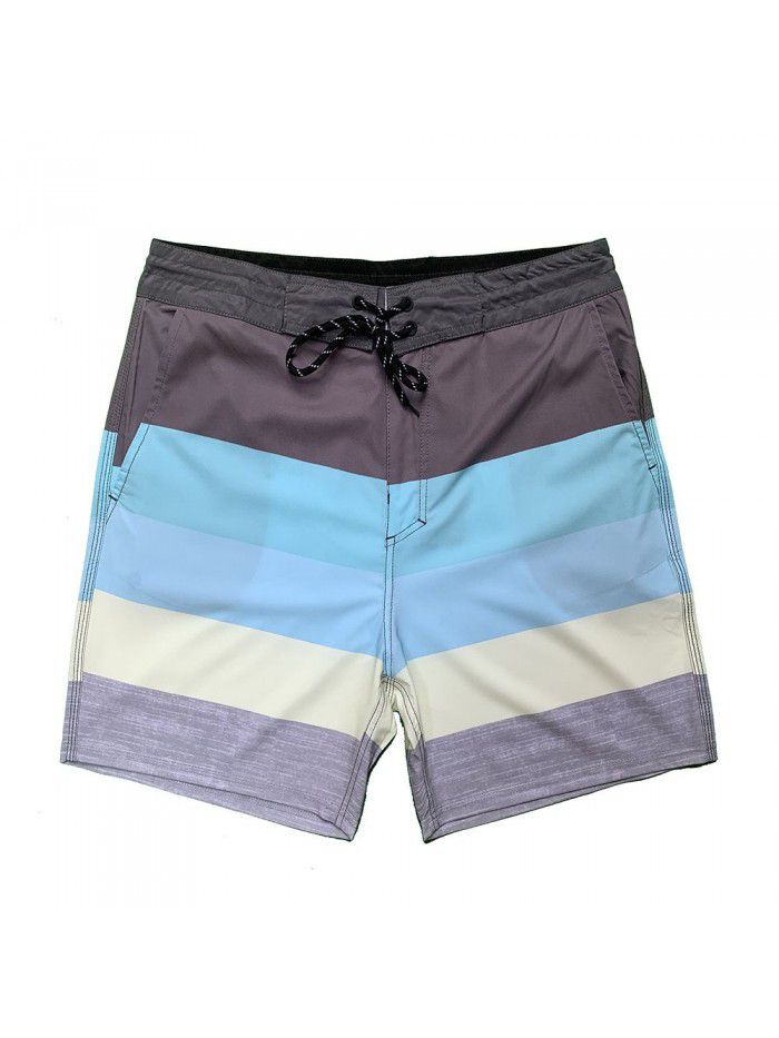 New Men's Elastic Surfing Beach Pants Sports Running Quick Dry Fitness Casual Style Five-point Shorts 