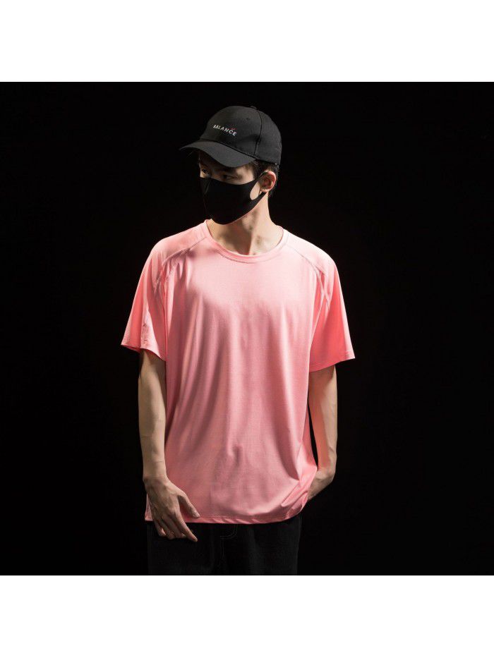 Summer T-shirt Moisture wicking Quick drying clothes Breathable sports Outdoor casual running 