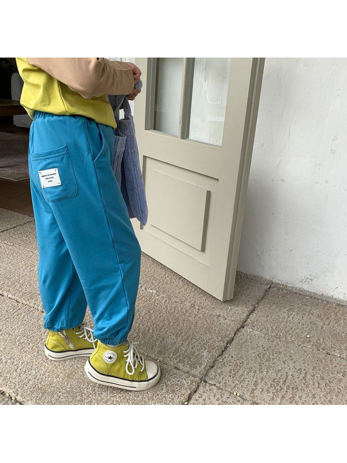 Children's Sports Pants Men's and Women's Cotton Casual Pants Spring New Children's Dress Feet Guard Pants Children's Dress Knitted Pants 