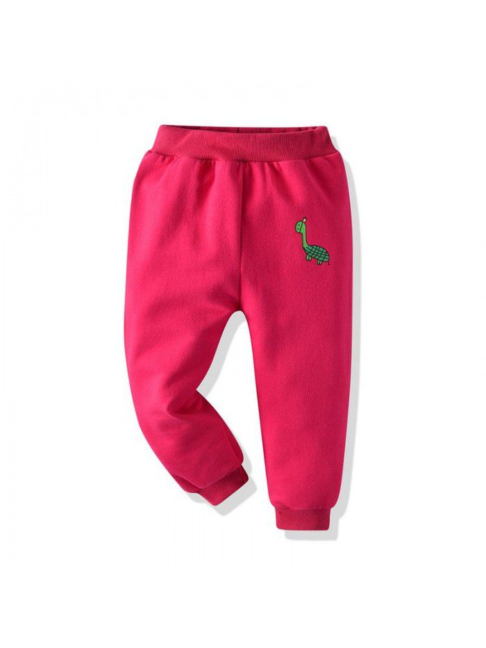 Children's sports loose casual pants Solid color spring pants Personalized cartoon print multicolor new children's pants 