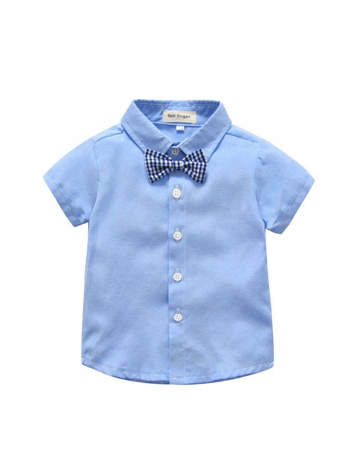 Children's Set Boys' Short Sleeve T-shirt Gentlemen's Wear Backbelt Two Piece Children's Clothing 