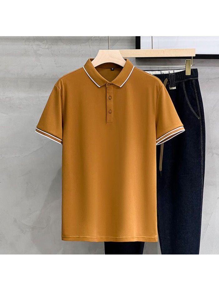 Striped Polo Custom Polo Beaded Cotton Short Sleeve Summer Men's Casual Versatile Slim Fit Paul Top 