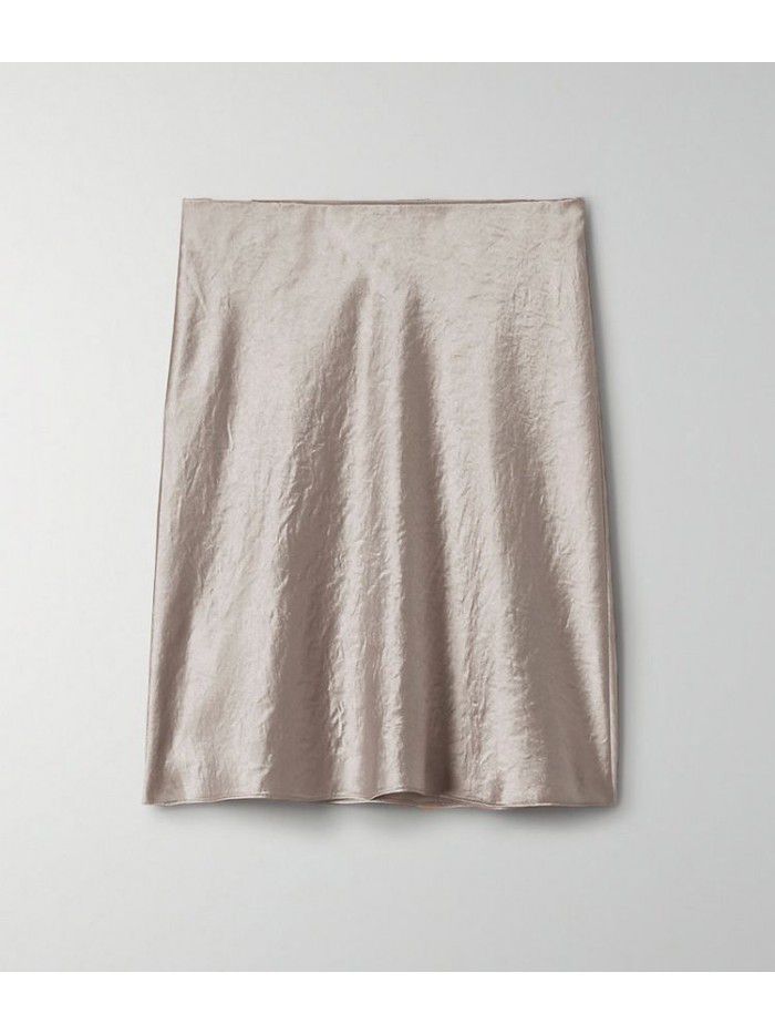 Xia Zhen Si Mulberry Silk High Waist Glossy Drop Short Skirt Half length Skirt