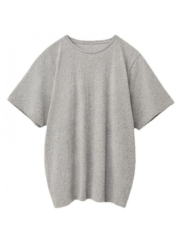 Spring/Summer Loose Solid T-shirt Round Neck Casual Fashion Silhouette Short Sleeve T-shirt Top Female 