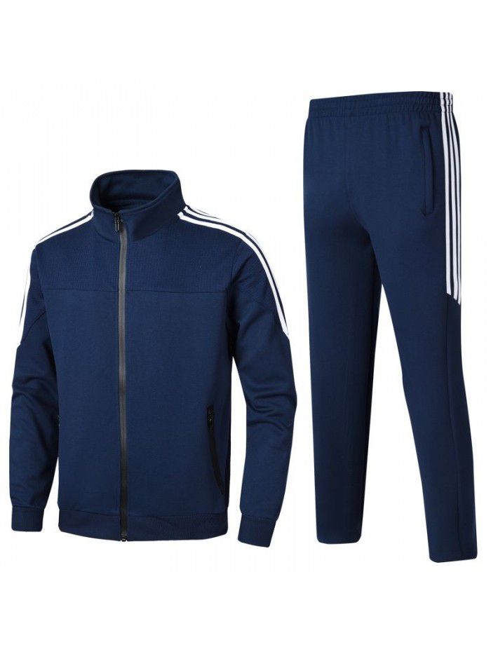 Autumn Cotton Sports Casual Set Running and Team Wear Stand up Collar Two Piece Set 