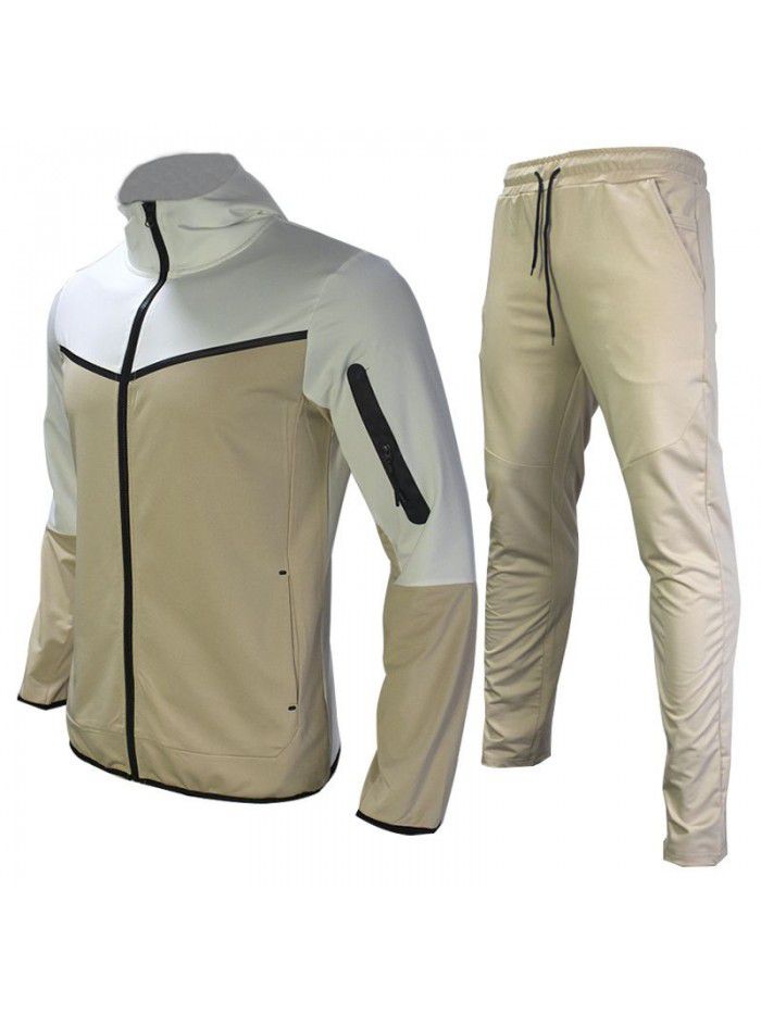 Men's Spring and Autumn New Set Fashion Handsome Versatile Trend Large Casual Cotton Set 