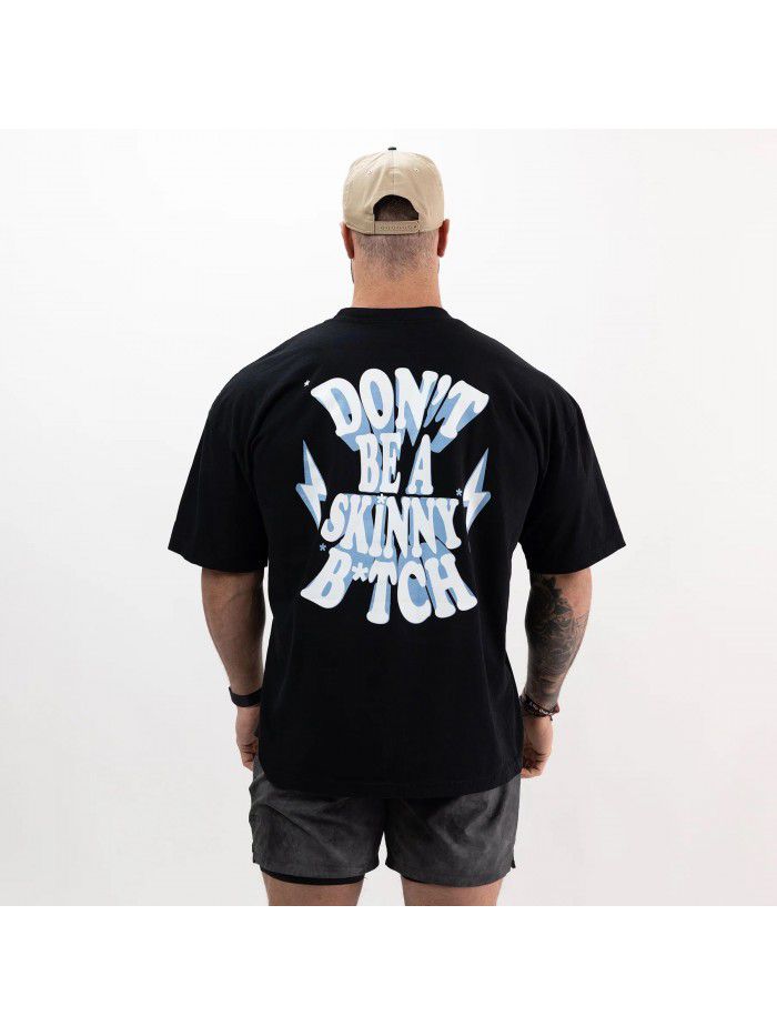Cotton Short Sleeve T-shirt for Men and Women Summer New Trend Fitness Top Loose Fit