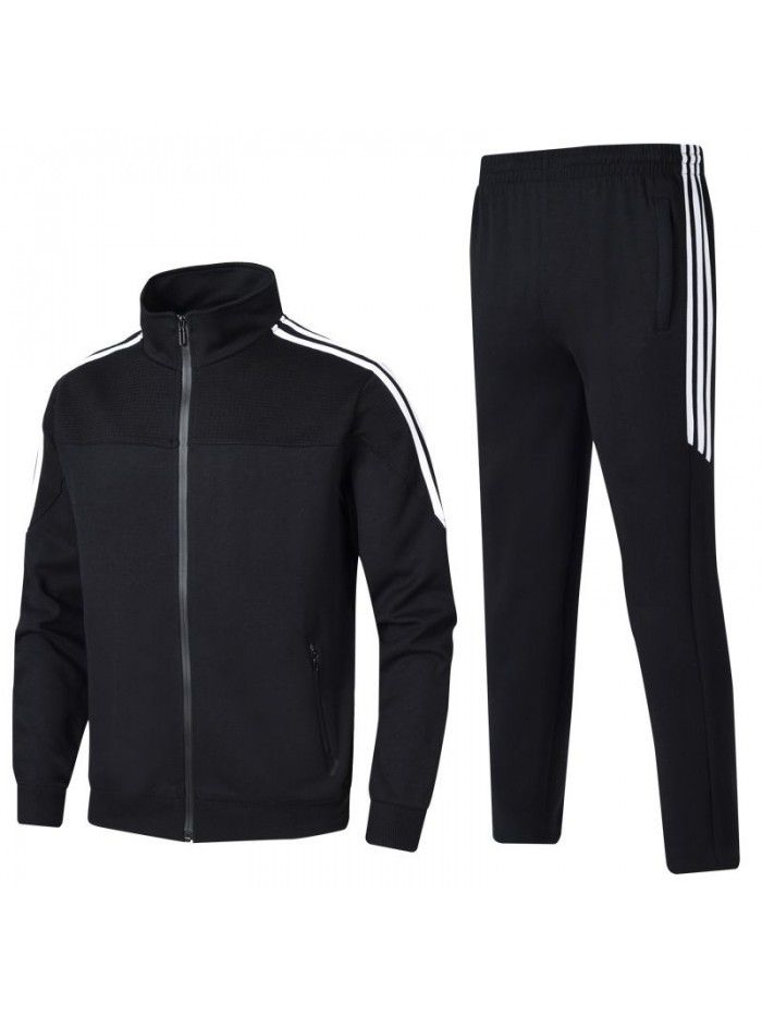 Autumn Cotton Sports Casual Set Running and Team Wear Stand up Collar Two Piece Set 
