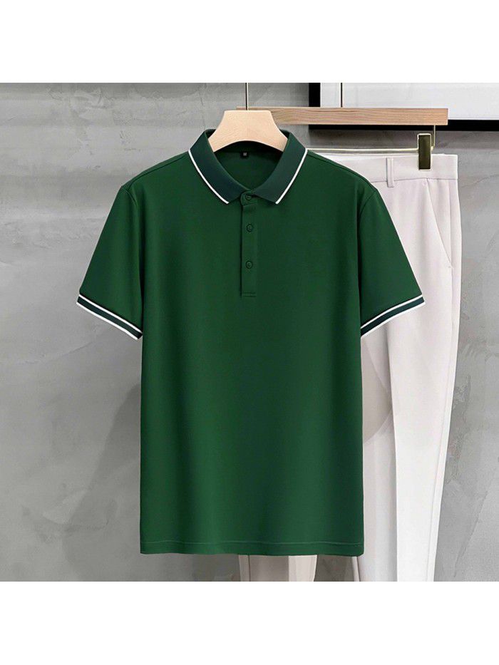 Striped Polo Custom Polo Beaded Cotton Short Sleeve Summer Men's Casual Versatile Slim Fit Paul Top 