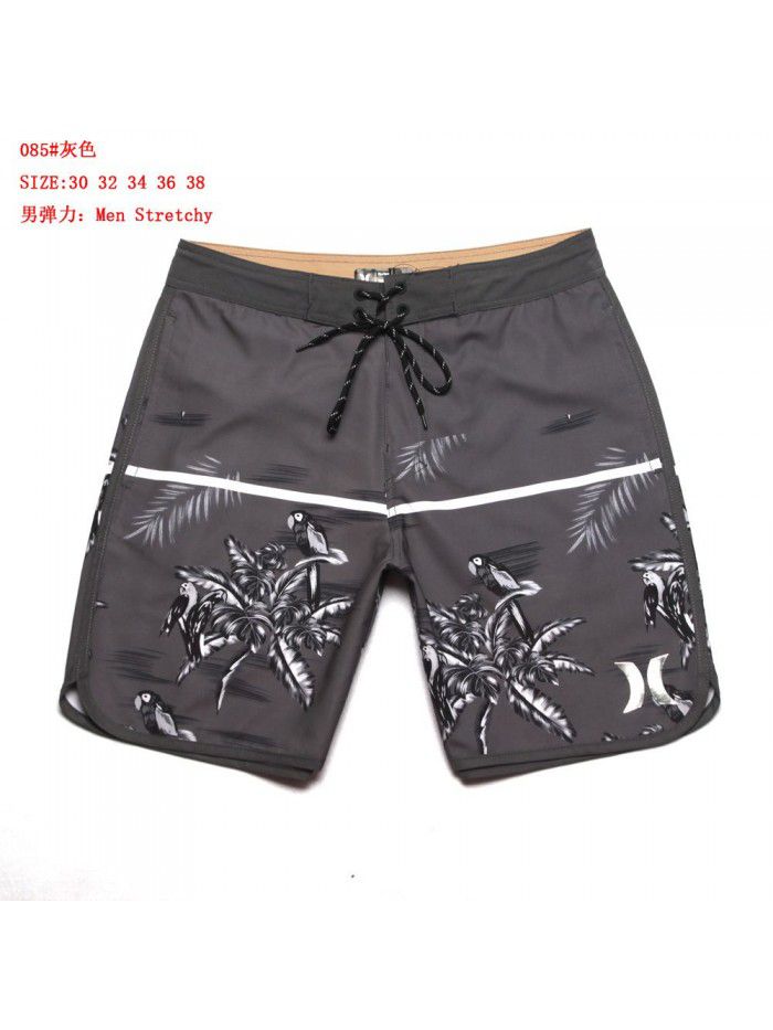 New Men's Elastic Surfing Beach Pants Sports Running Quick Dry Fitness Casual Style Five-point Shorts 