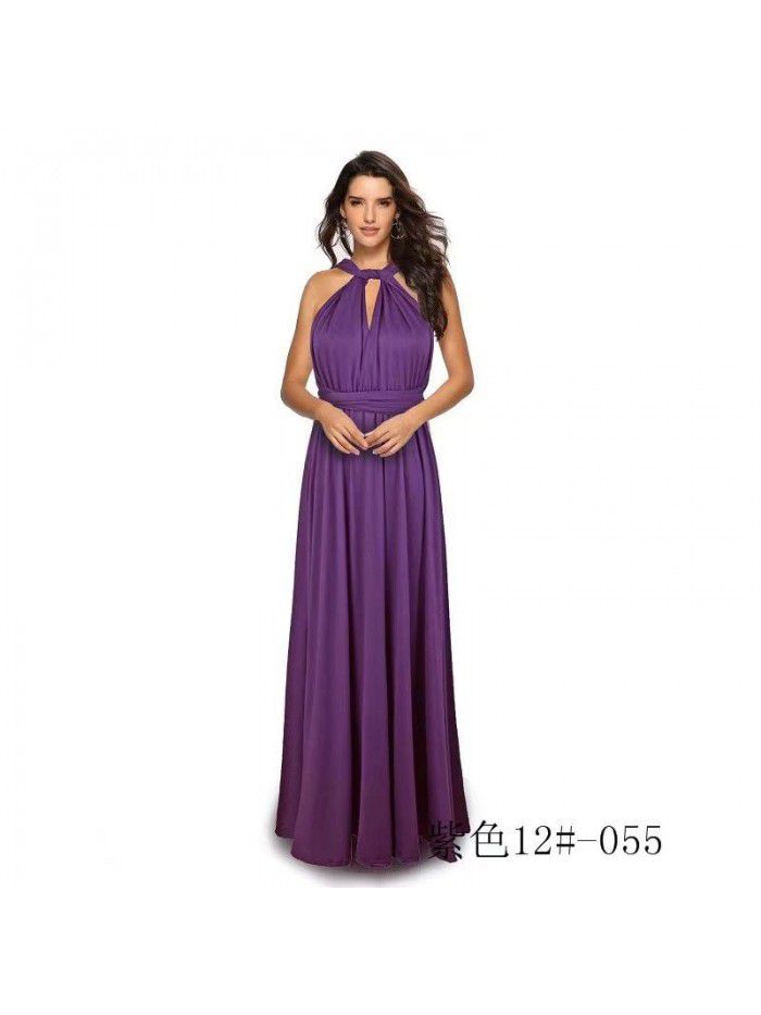 Solid Color Diversified Dressing Method Sexy Lacing Red Dress Long Dress Bridesmaid Dress 