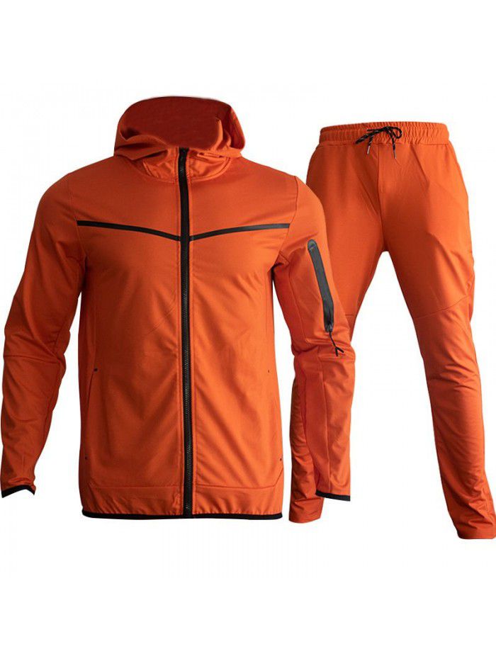 Men's Spring and Autumn New Set Fashion Handsome Versatile Trend Large Casual Cotton Set 