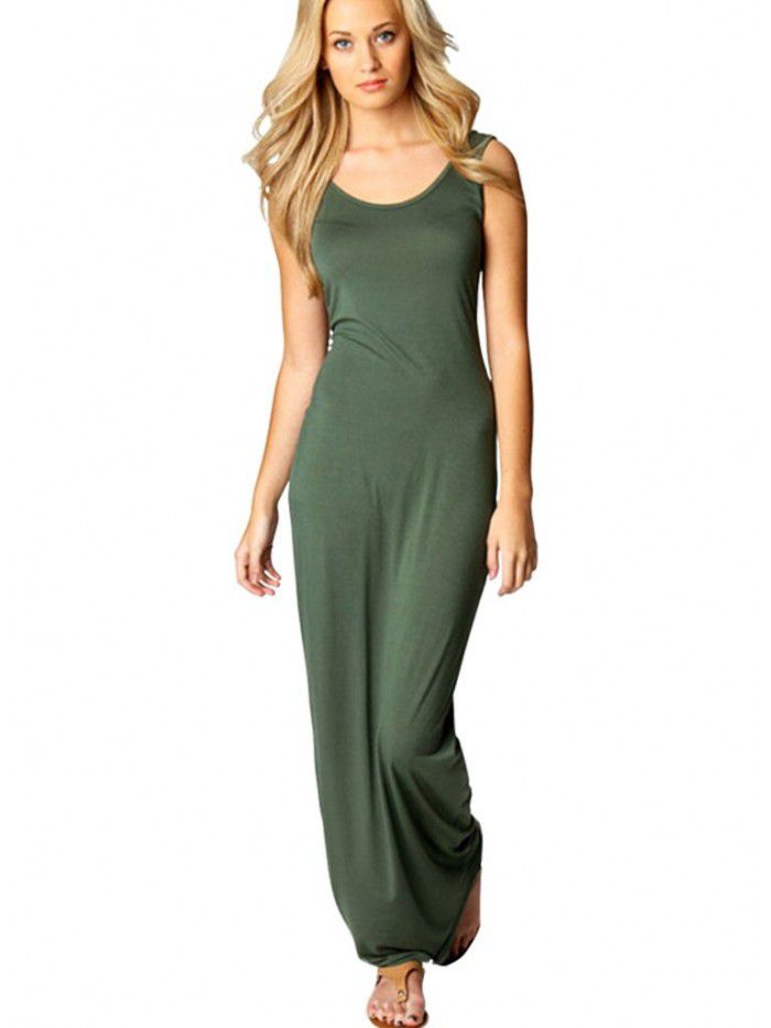 Summer New Casual Women's Subsexy Tank Top Long Dress Sleeveless Slim Fit Dress 