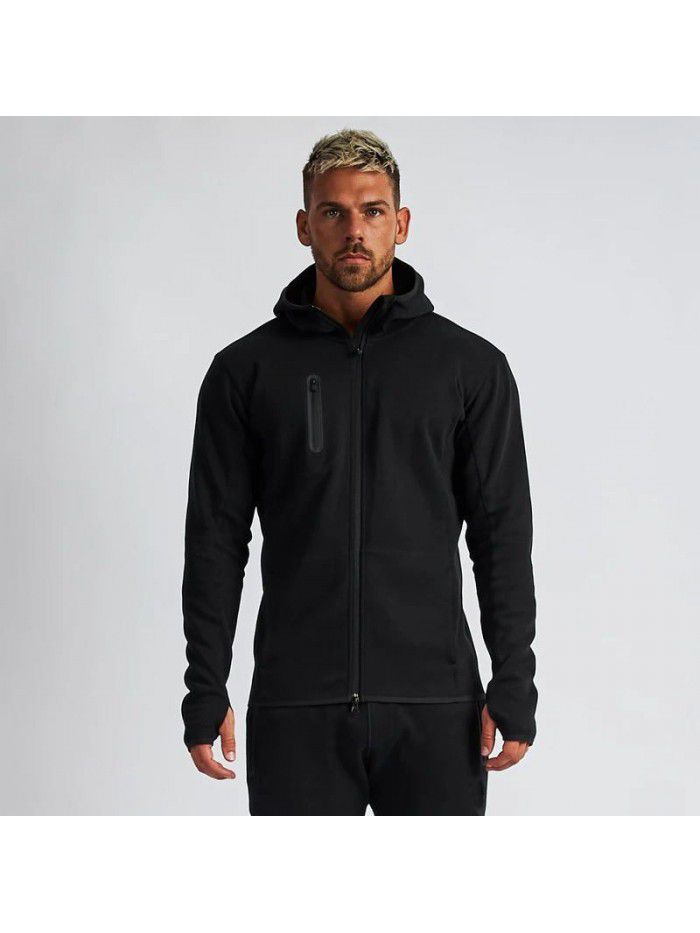 Crazy Muscle Spring and Autumn Fitness Set Men's Outdoor Running Hooded Sweater Pants Casual Two Piece Set 