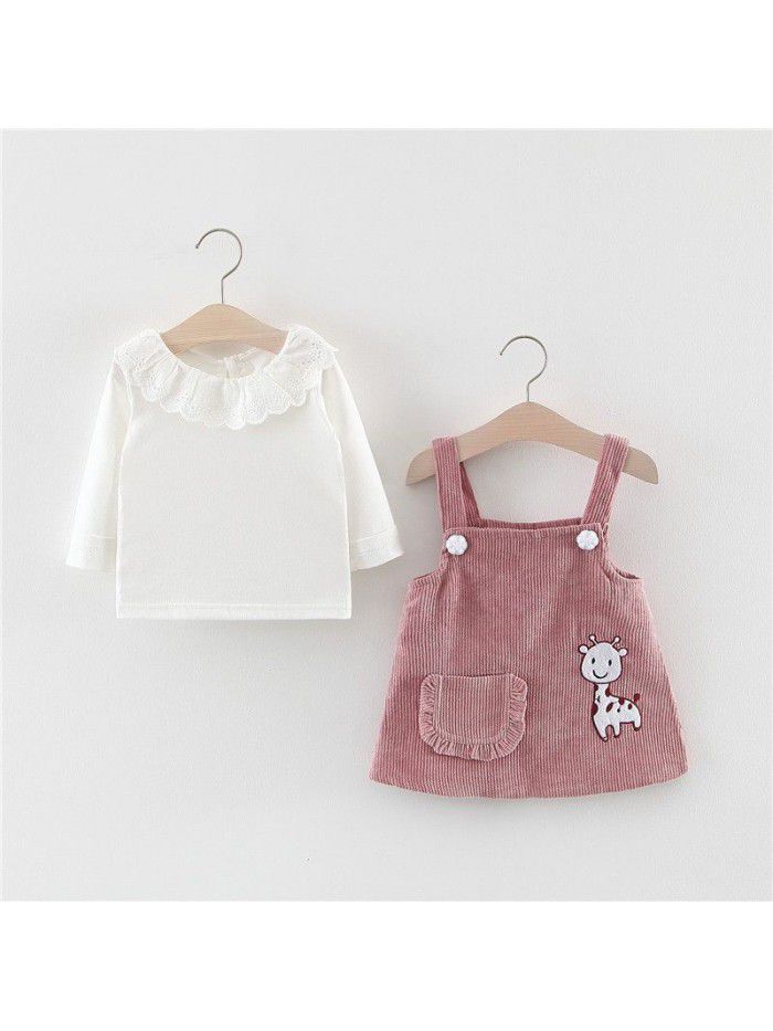 Skirt Set Women's Treasure T-shirt Strap Dress Two Piece Set 