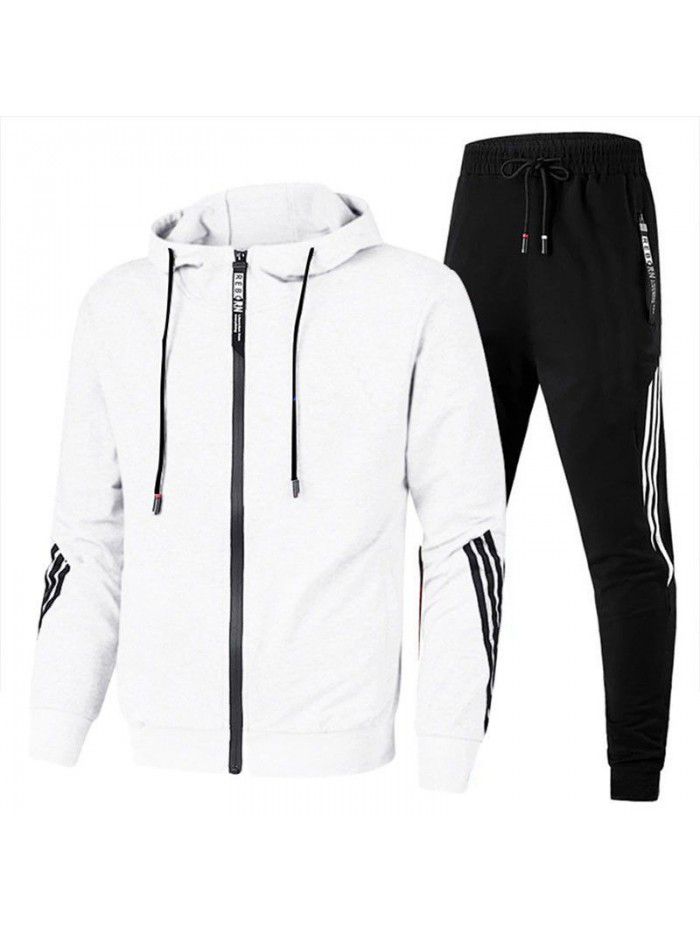 Spring and Autumn New Sports Men's Set Casual Sweater Pullover Fashion Zipper Set 
