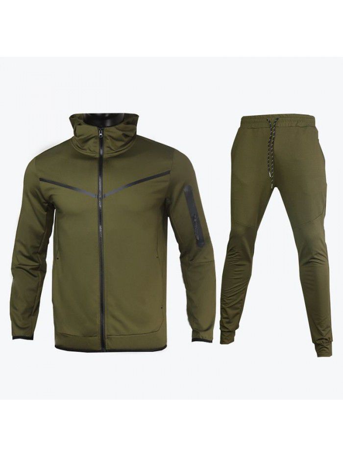 Men's Spring and Autumn New Set Fashion Handsome Versatile Trend Large Casual Cotton Set 