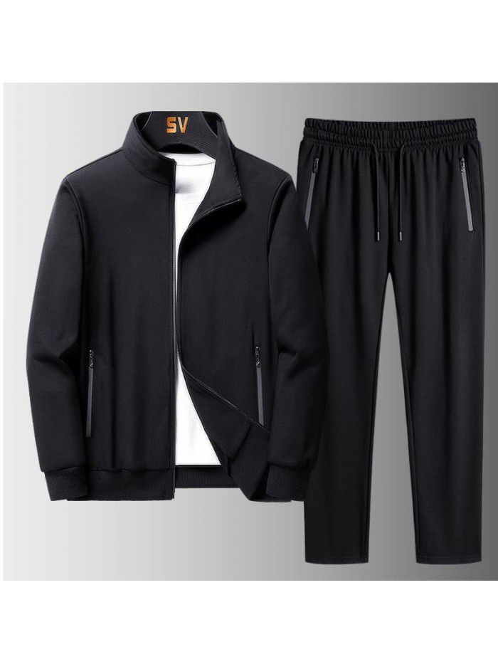 Sports Set Spring and Autumn Season Men's Loose Large Casual Coat Sportswear Two Piece Set 