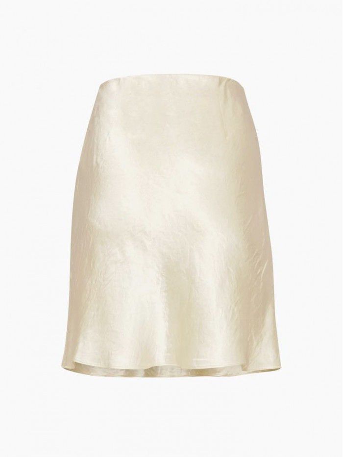 Xia Zhen Si Mulberry Silk High Waist Glossy Drop Short Skirt Half length Skirt
