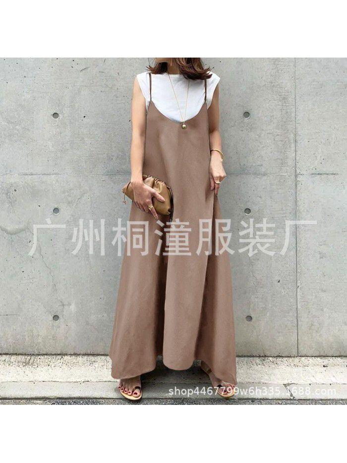 Spot Hanging Dress Korean Edition Women's Summer New Loose and Slim Casual Hanging Dress Long 