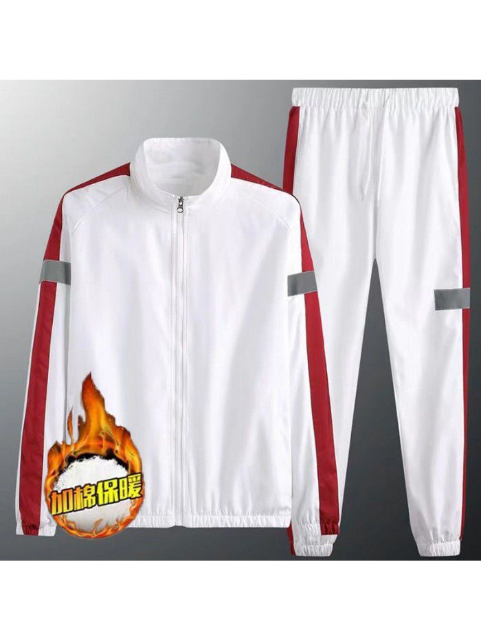 Set men's autumn and winter sports and leisure set Korean version of ruffian and handsome trend versatile jacket jacket jacket 