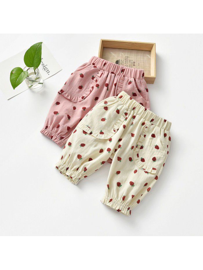 Girls' Shorts Wear Summer Outwear New Thin Kids' Baby Summer Korean Fashionable Kids' Pants 