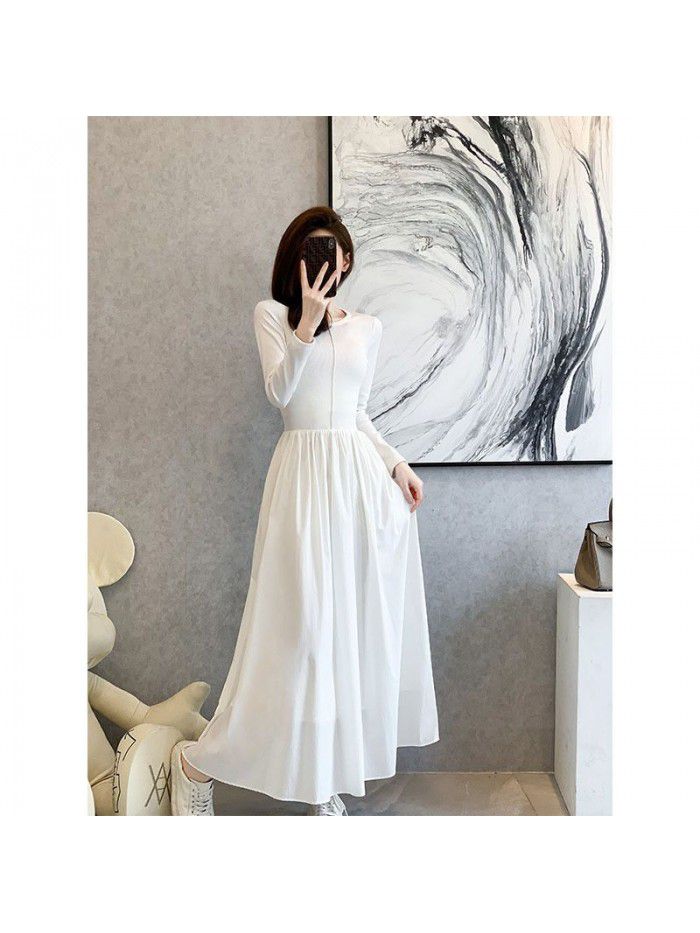 Design Sense Long Skirt Slim Fit Large Swing Dress  Design Sense Long Skirt Slim Fit Large Swing Dress