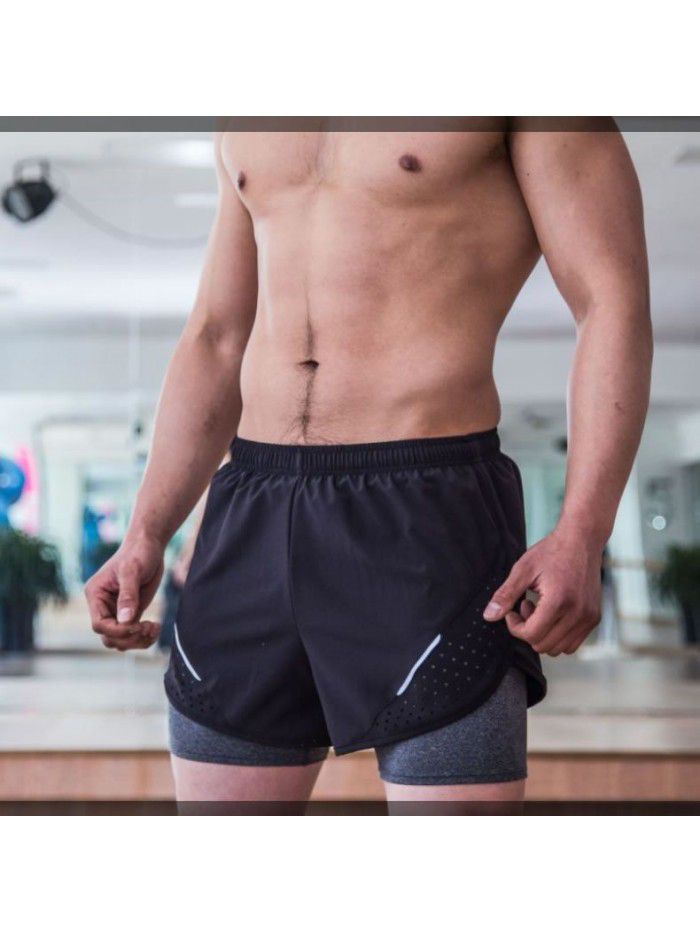 Men's Running Shorts Quick Dried Anti Runout Sports Shorts Fitness Marathon Shorts 