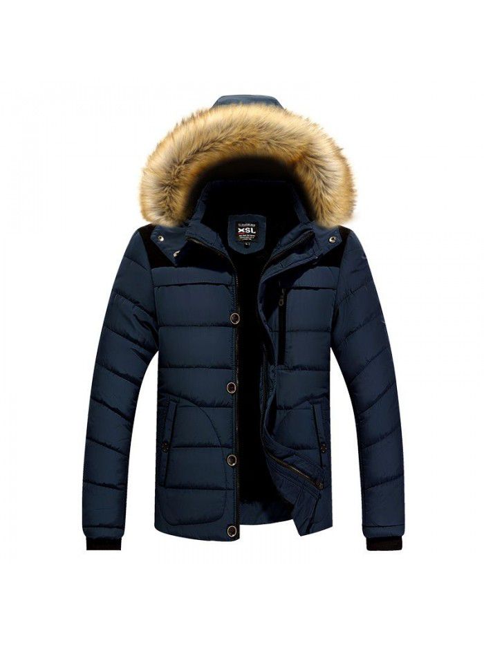 Cotton jacket for men in autumn and winter, jacket for men in winter, plush and thick cotton jacket, plus size cotton jacket