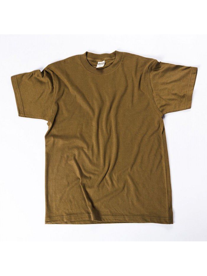 Cotton short sleeved T-shirt for men and women, solid white men's blank shirt trendy brand 