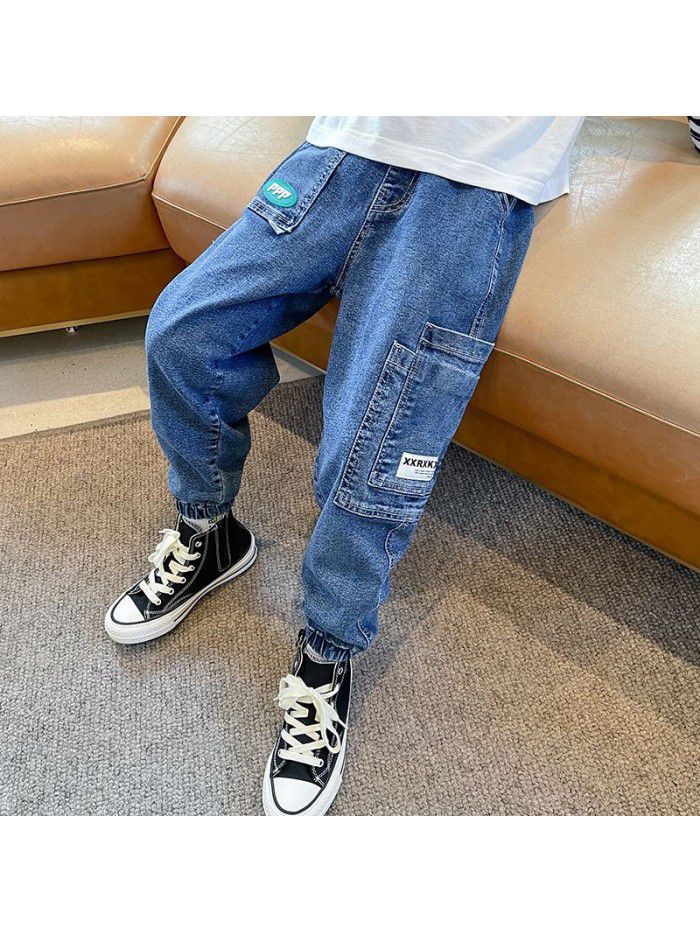 Children's Pants New Boys' Jeans Autumn Casual Pants Big Boys' Pants Fashion Boys' Clothing 