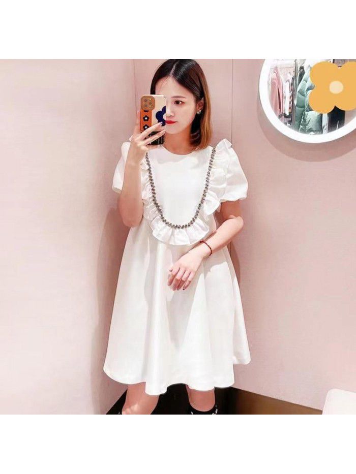 Fashionable French Loose Fit Dress with Versatile Temperament, Fat Sister Dress, Female Student Large Fashionable French Loose Fit Dress with Versatile Temperament, Fat Sister Dress, Female Student Large