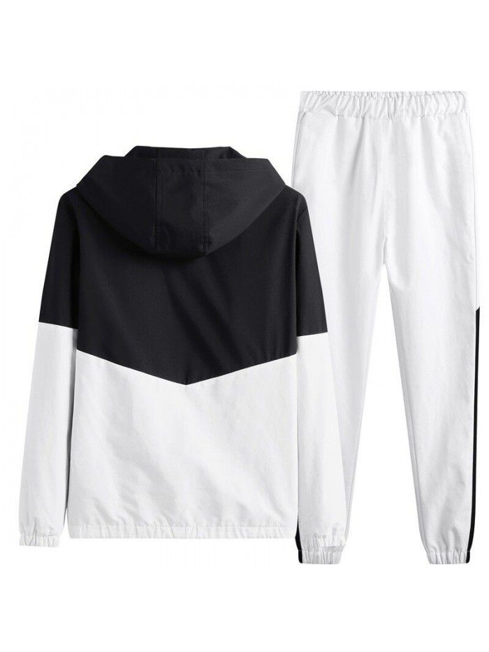 Set men's spring and autumn casual sports set men's hooded cardigan two-piece set 