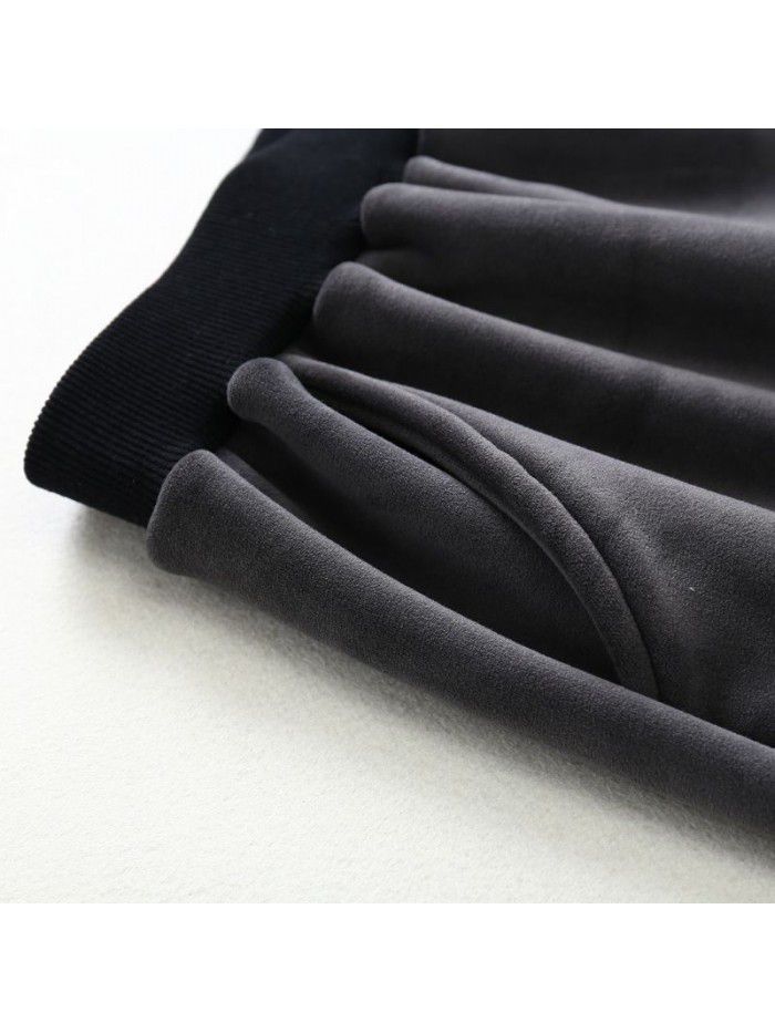 Baby plush long pants for boys and girls Leisure sports pants for children Thickened golden velvet warm pants 