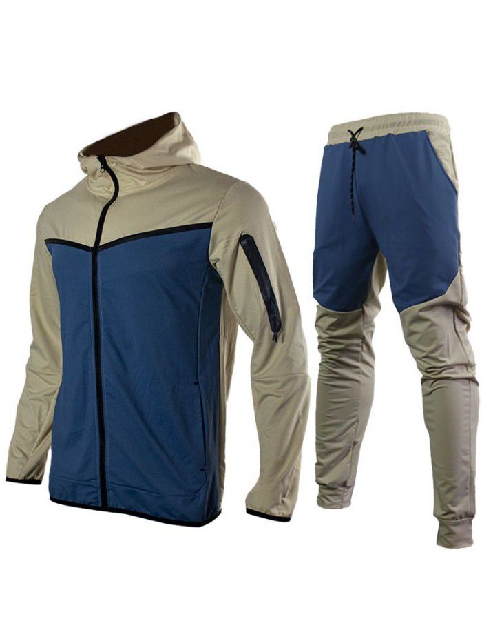 Men's Spring and Autumn New Set Fashion Handsome Versatile Trend Large Casual Cotton Set 