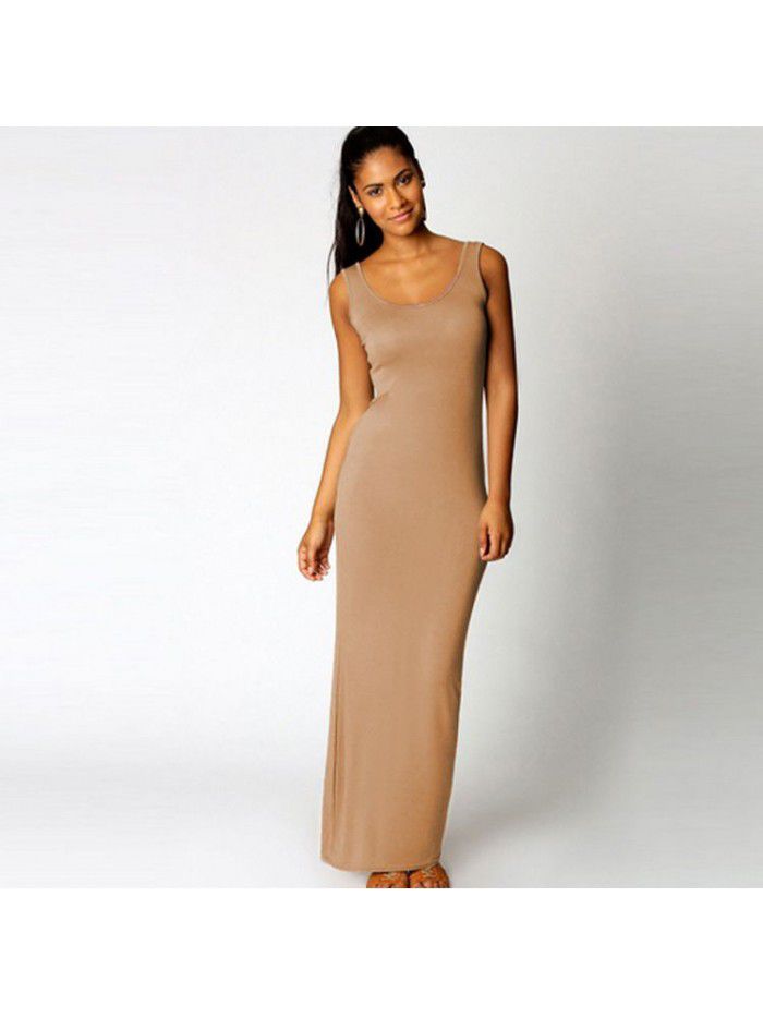 Summer New Casual Women's Subsexy Tank Top Long Dress Sleeveless Slim Fit Dress 