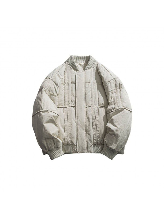 White duck down flight jacket, men's minimalist down jacket, winter high street ch short jacket