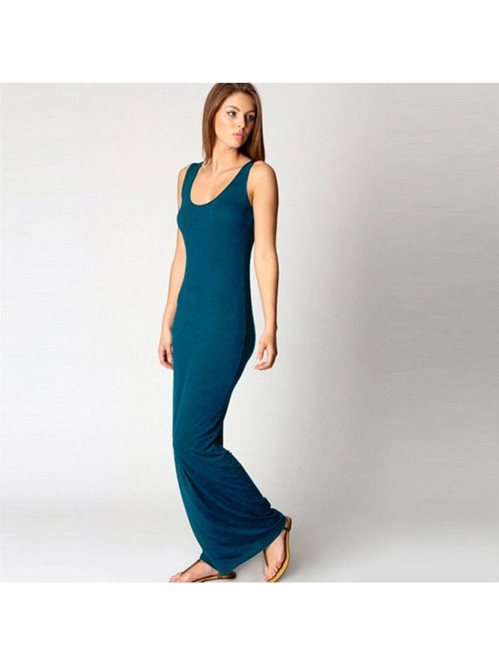 Summer New Casual Women's Subsexy Tank Top Long Dress Sleeveless Slim Fit Dress 