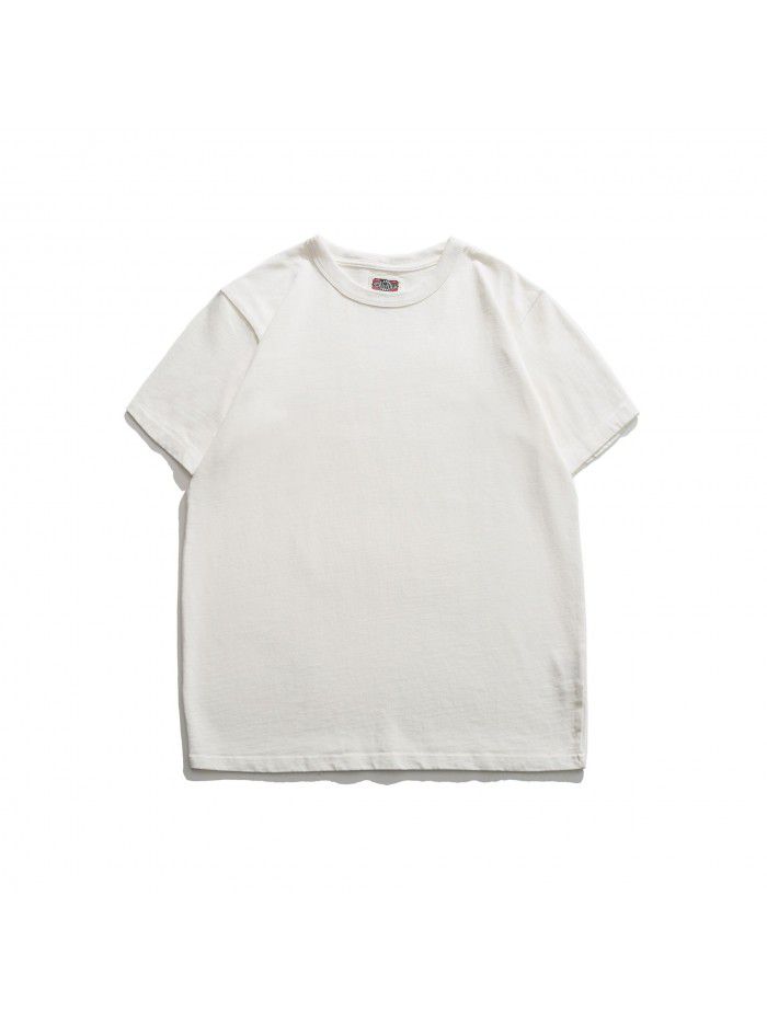 Double Yarn Pure Cotton Casual T-shirt Heavyweight High Quality Durable Underlay 