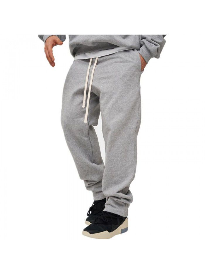 Fitness sports pants Men's running training casual loose breathable large straight pants 
