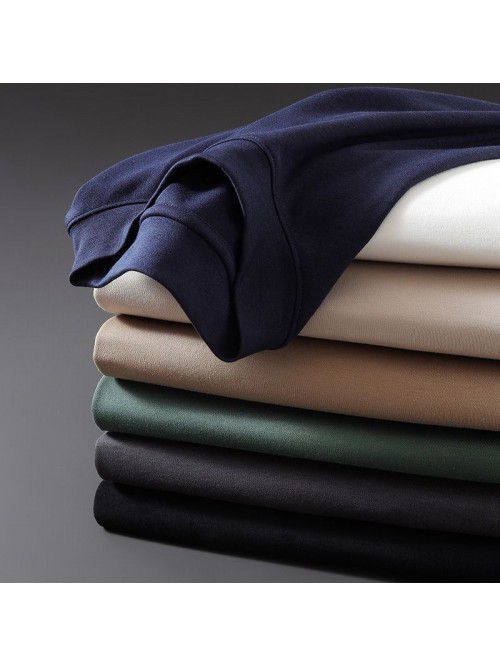 Ultra-soft medium-high collar long-sleeved T-shirt...