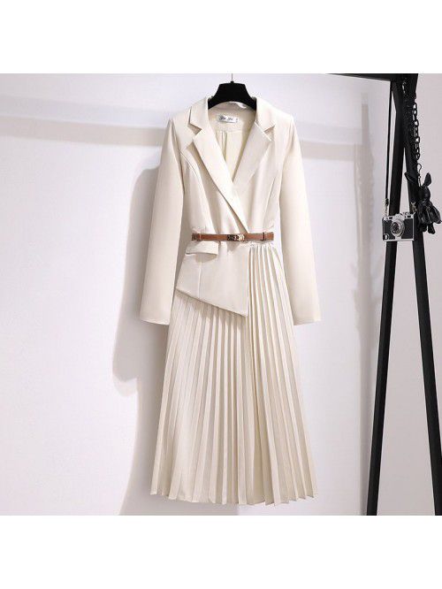 French age reducing casual slimming suit dress wit...