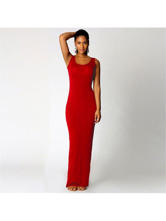 Summer New Casual Women's Subsexy Tank Top Long Dress Sleeveless Slim Fit Dress 